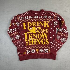 Mens I Drink and I Know Things sweater Hot Topic Game of Thrones Medium